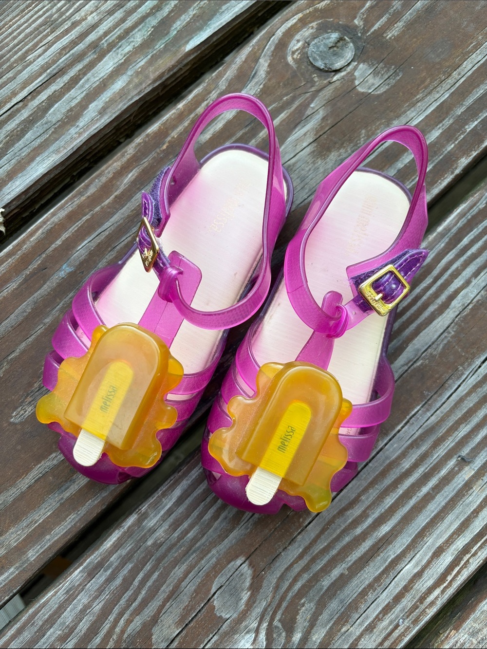 Kids Pink Melissa Jelly Sandals